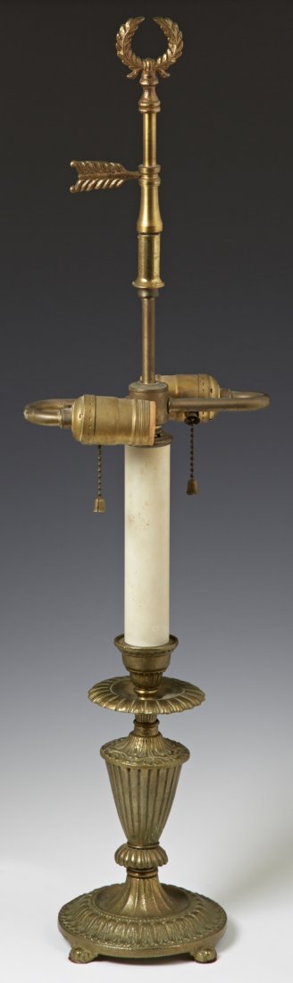 Bronze Candlestick Lamp, early 20th c., with a tapered (1 of 1)