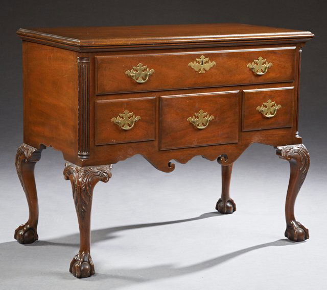 English Style Carved Oak Lowboy, 20th c., by the (1 of 1)