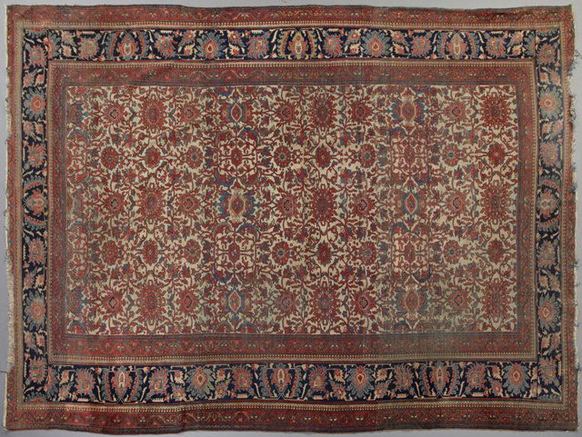 Antique Mahal Carpet, 9' 10 x 14'. Provenance: The Esta (1 of 7)
