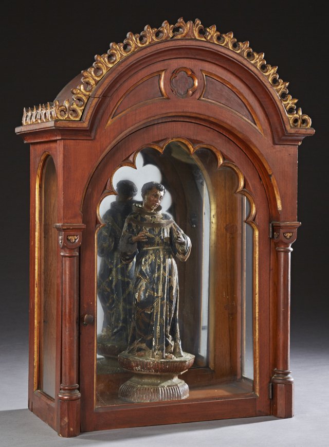 Continental Carved Wooden Santo, 19th c., with original (1 of 2)