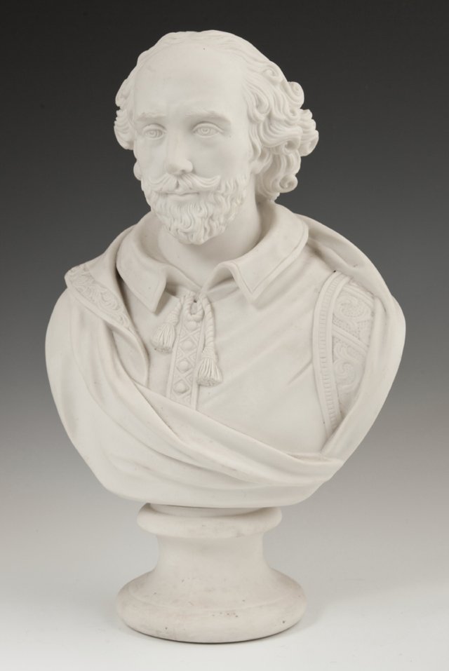 Large Parian Bust, 19th c., of William Shakespeare, on (1 of 1)