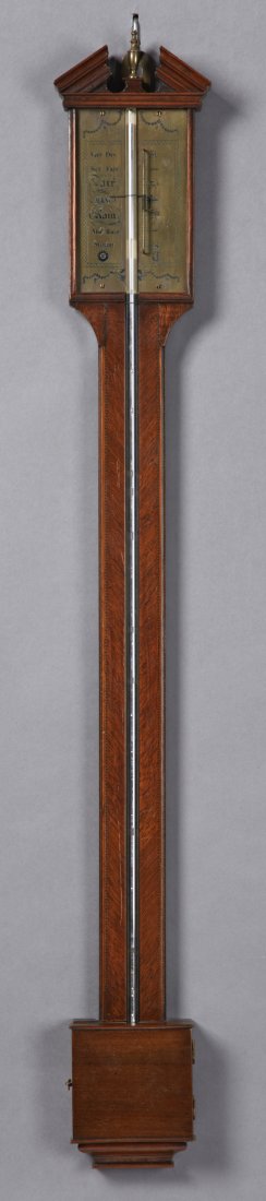 English Inlaid Mahogany Stick Barometer, 19th c., the (1 of 3)