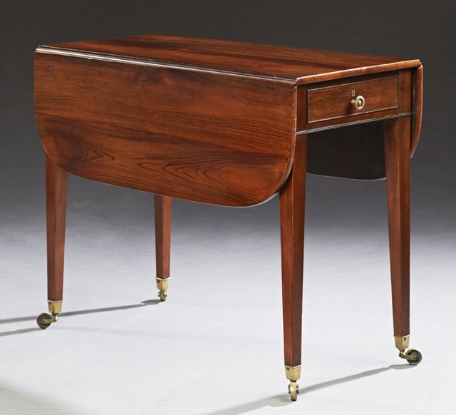 English Carved Mahogany Pembroke Table, 19th c., the (1 of 2)