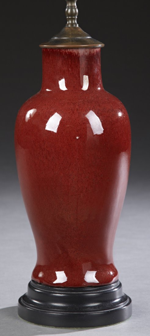 Chinese Oxblood Porcelain Baluster Vase, 20th c., now (1 of 2)