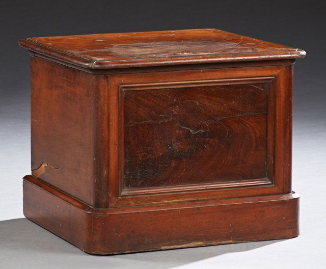 English Victorian Carved Mahogany Bed Step Commode, c. (1 of 2)