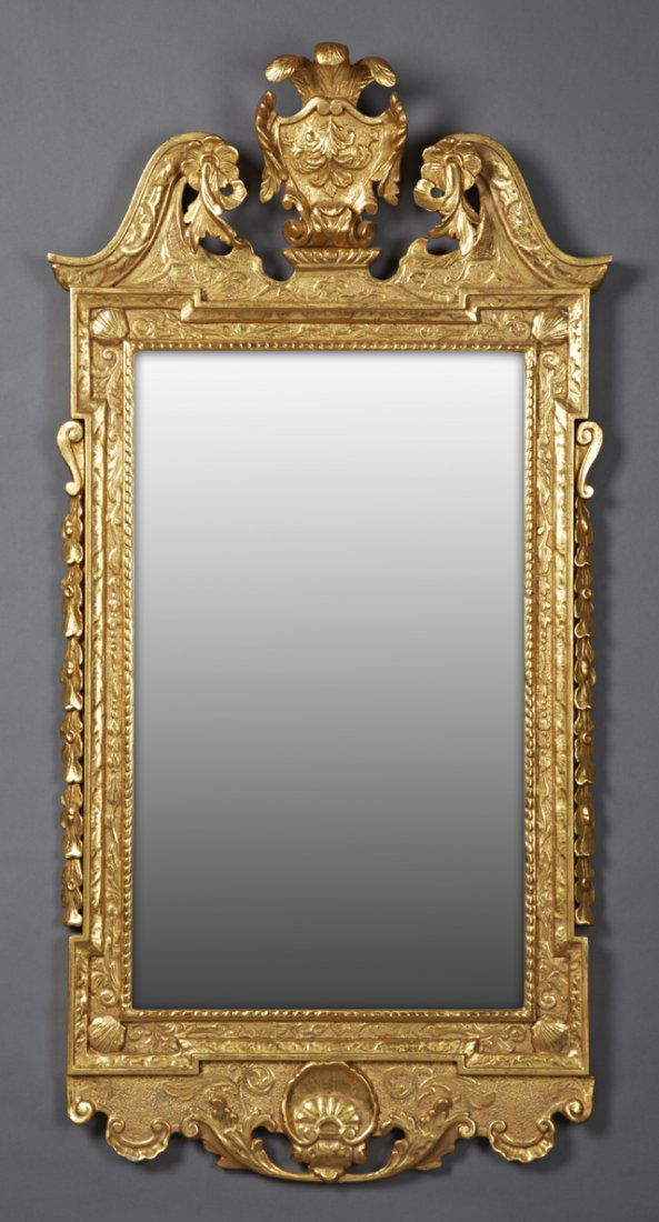 Carved Giltwood Regency Style Overmantel Mirror, 20th (1 of 1)