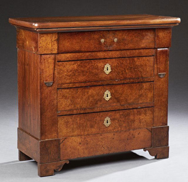 French Burled Elm Restauration Commode, 19th c., the (1 of 1)