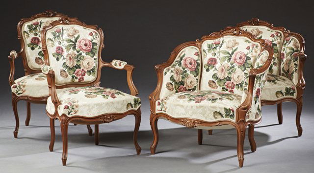 Set of Four French Louis XV Style Armchairs, early 20th (1 of 1)
