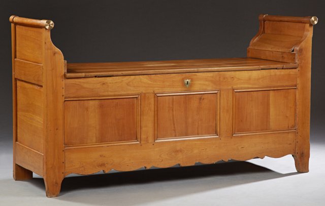 Louis Philippe Style Ormolu Mounted Carved Cherry Bench (1 of 2)