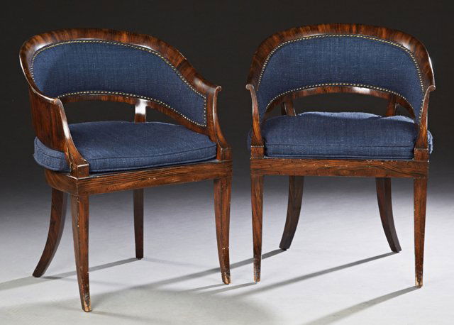 Pair of Contemporary Rosewood Grained Barrel Back (1 of 1)