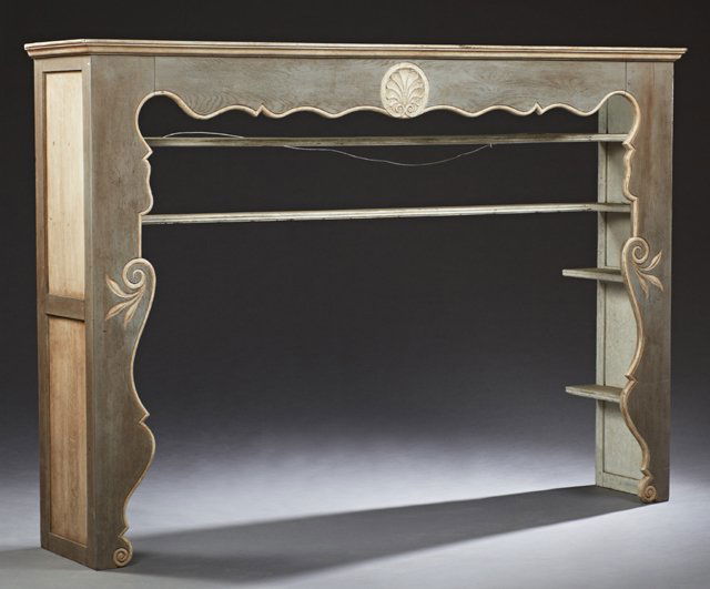 French Polychromed Carved Oak Plate Rack, 19th c., the (1 of 1)