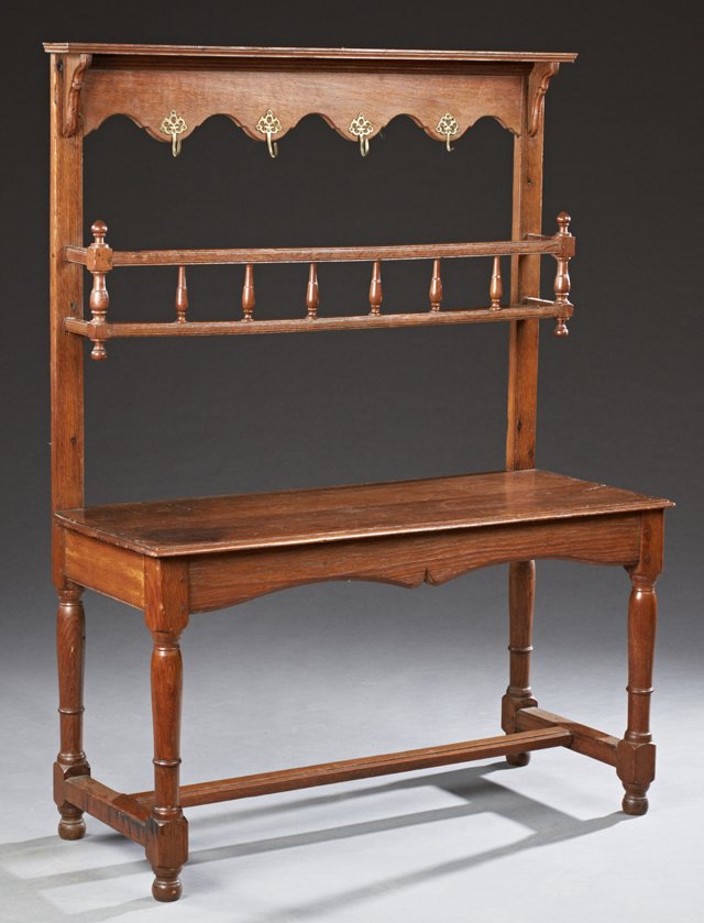 French Provincial Carved Oak Kitchen Table, late 19th (1 of 1)