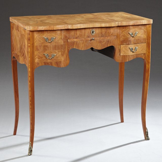 French Louis XV Style Marquetry Inlaid Mahogany (1 of 3)