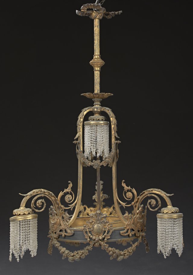 French Louis XVI Style Gilt Bronze Chandelier, c. 1900, (1 of 7)