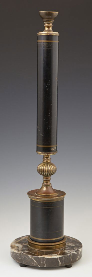 French Empire Style Brass and Ebonized Iron Table Lamp, (1 of 1)