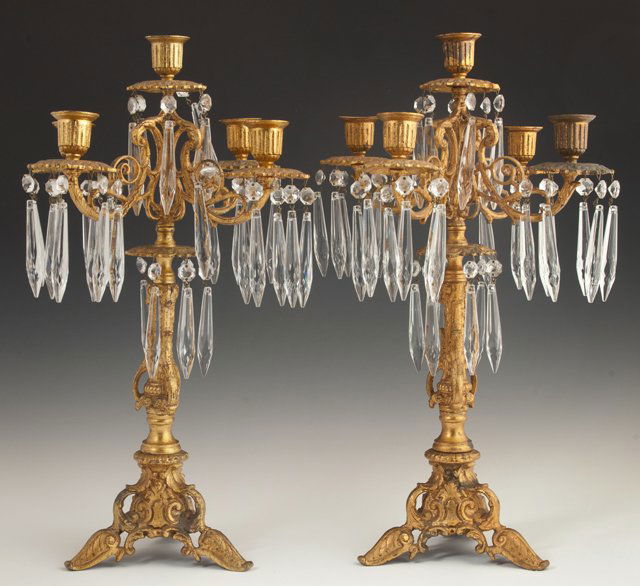 Pair of Gilt Spelter Five Light Louis XV Style (1 of 1)