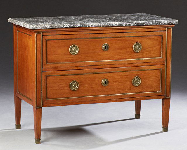 French Louis XVI Style Carved Oak Marble Top Ormolu (1 of 1)