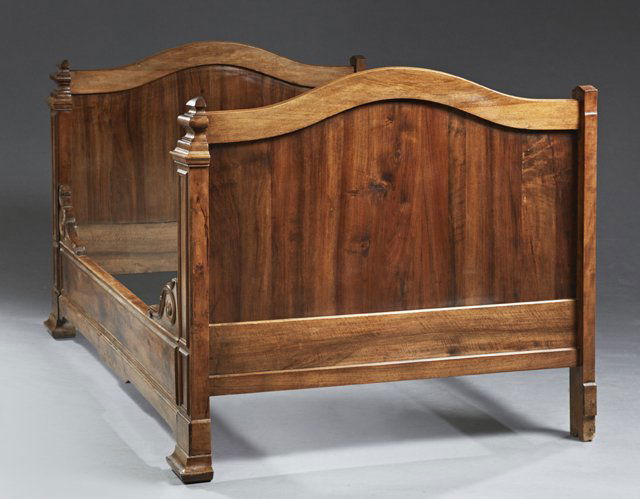 French Carved Walnut Lit du Coin, 19th c., the arched (1 of 1)