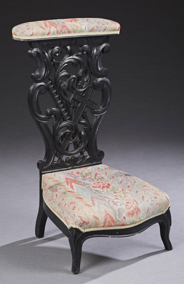French Provincial Ebonized Prie Dieu, c. 1880, the (1 of 1)
