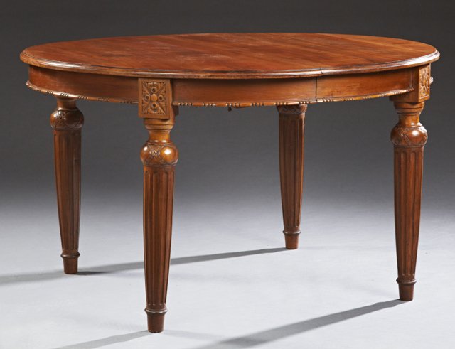 French Louis XVI Style Carved Mahogany Oval Dining (1 of 1)