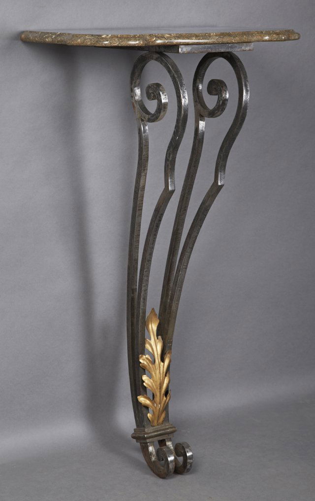 Louis XV Style Gilt Mounted Wrought Iron Marble Top (1 of 1)
