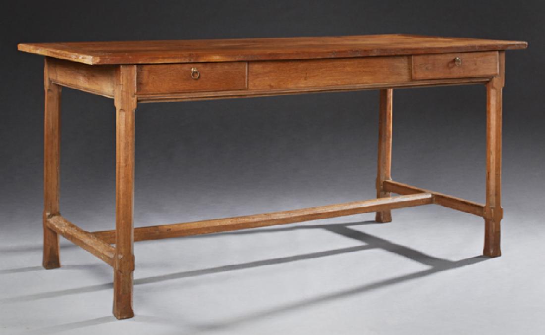 French Provincial Carved Oak Farmhouse Table, 19th c., (1 of 1)