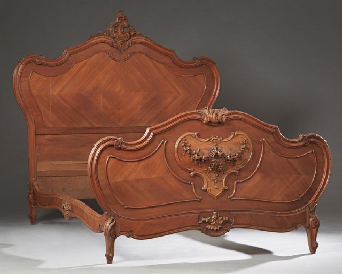 French Louis XV Style Double Bed, c. 1900, the arched (1 of 1)