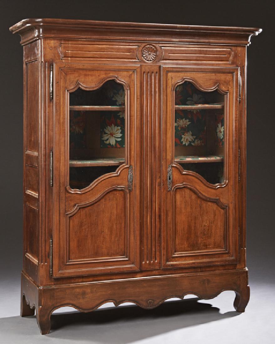 French Carved Cherry Bookcase, 19th c., the stepped (1 of 1)
