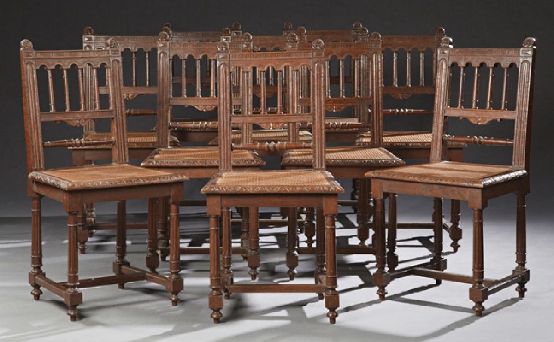 Set of Ten French Henri II Style Carved Oak Dining (1 of 1)