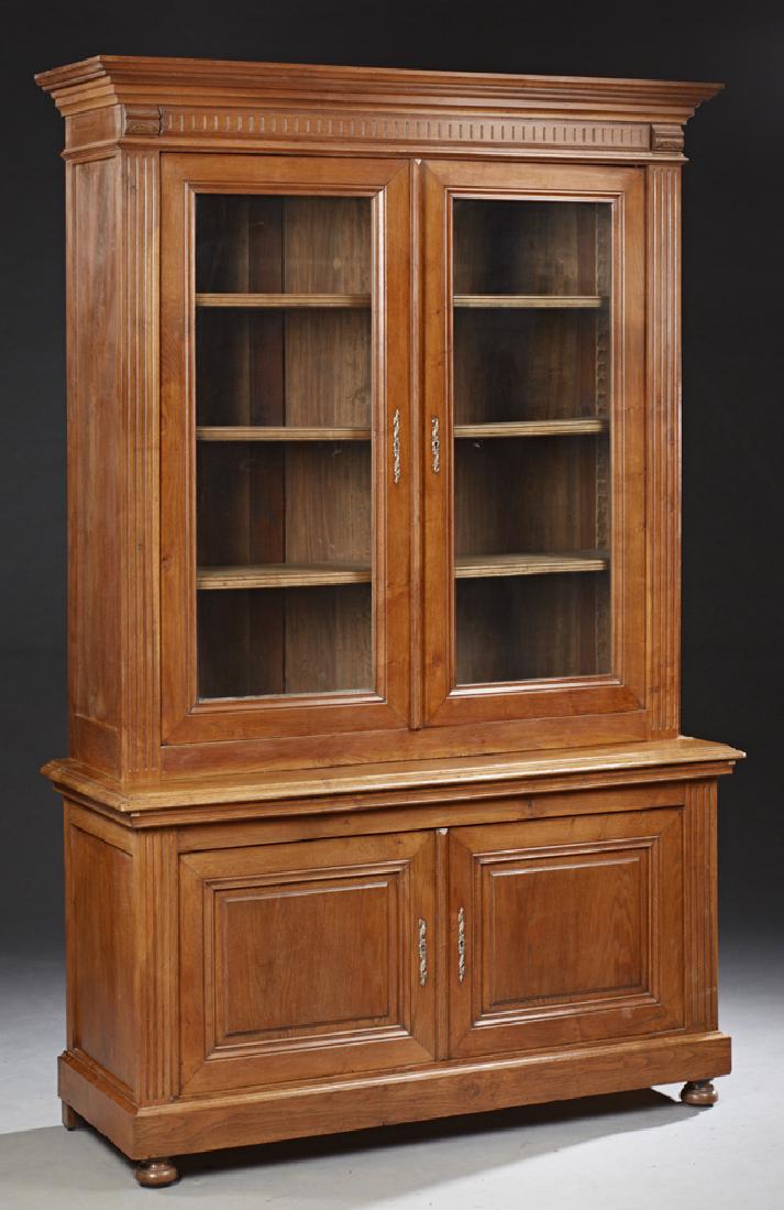 French Louis Philippe Carved Oak Bookcase Cupboard, (1 of 1)