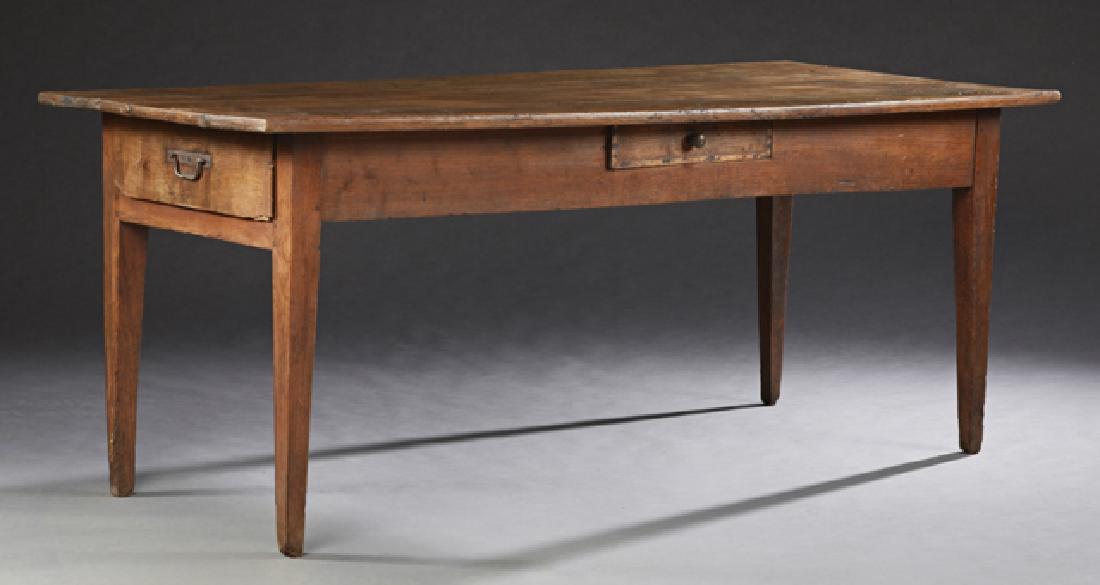 French Provincial Carved Cherry Farmhouse Table, 19th (1 of 1)