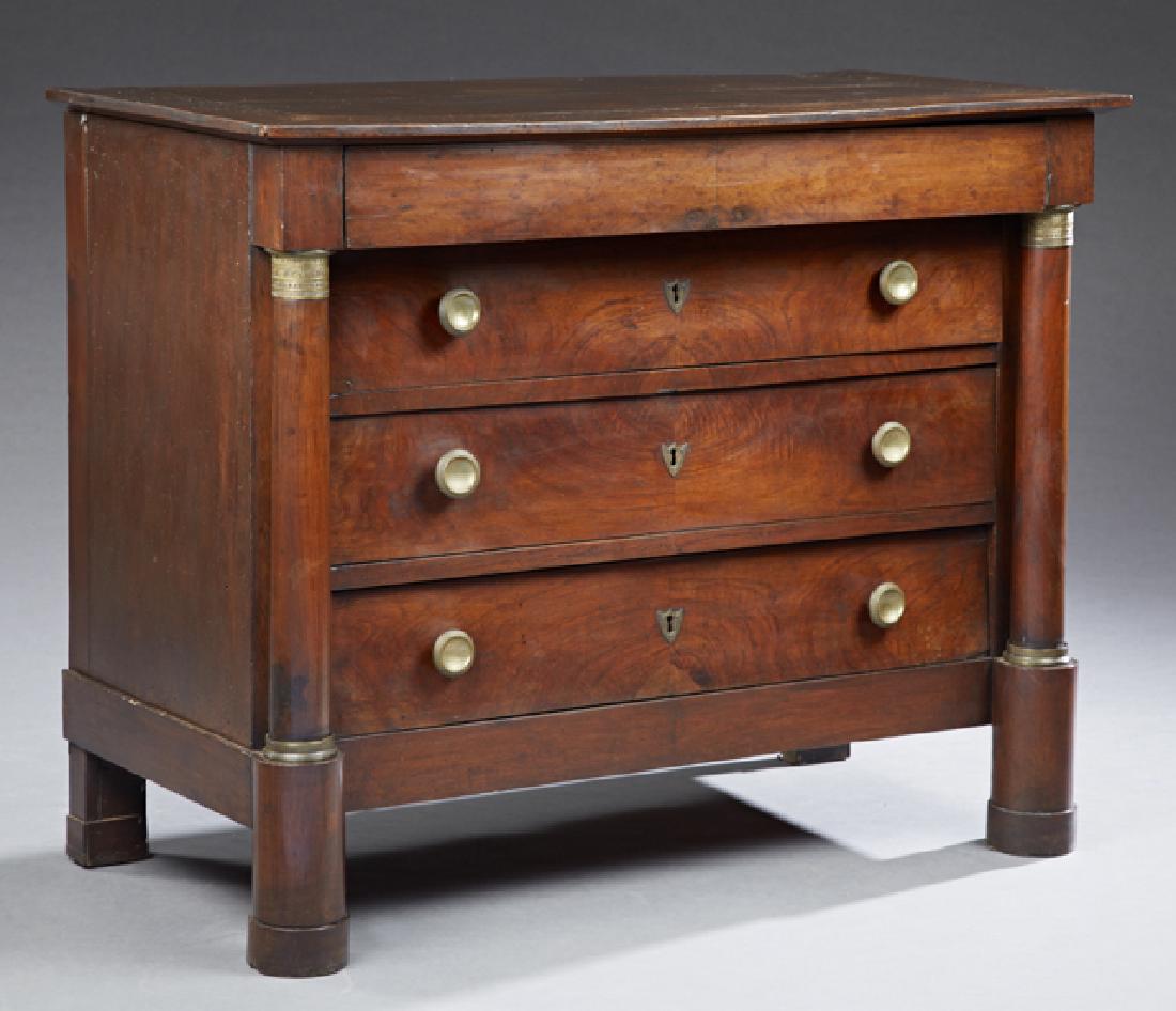 French Empire Ormolu Mounted Walnut Commode, 19th c., (1 of 1)