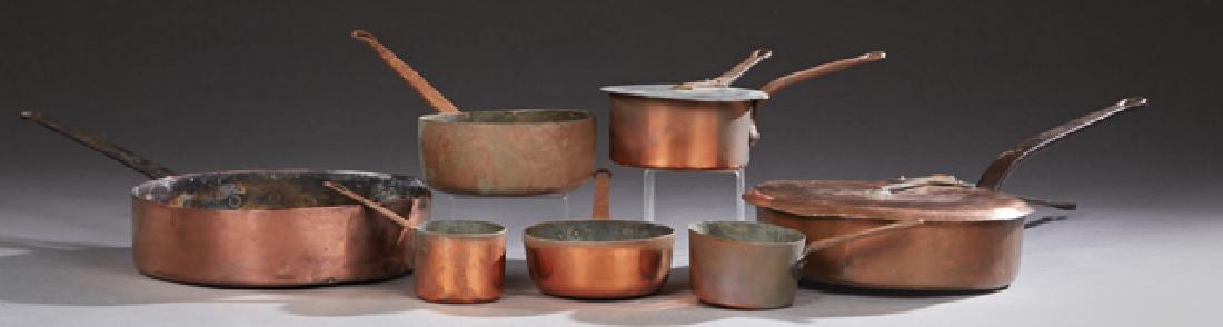 Group of Seven French Graduated Sauce Pans, 19th c., (1 of 1)
