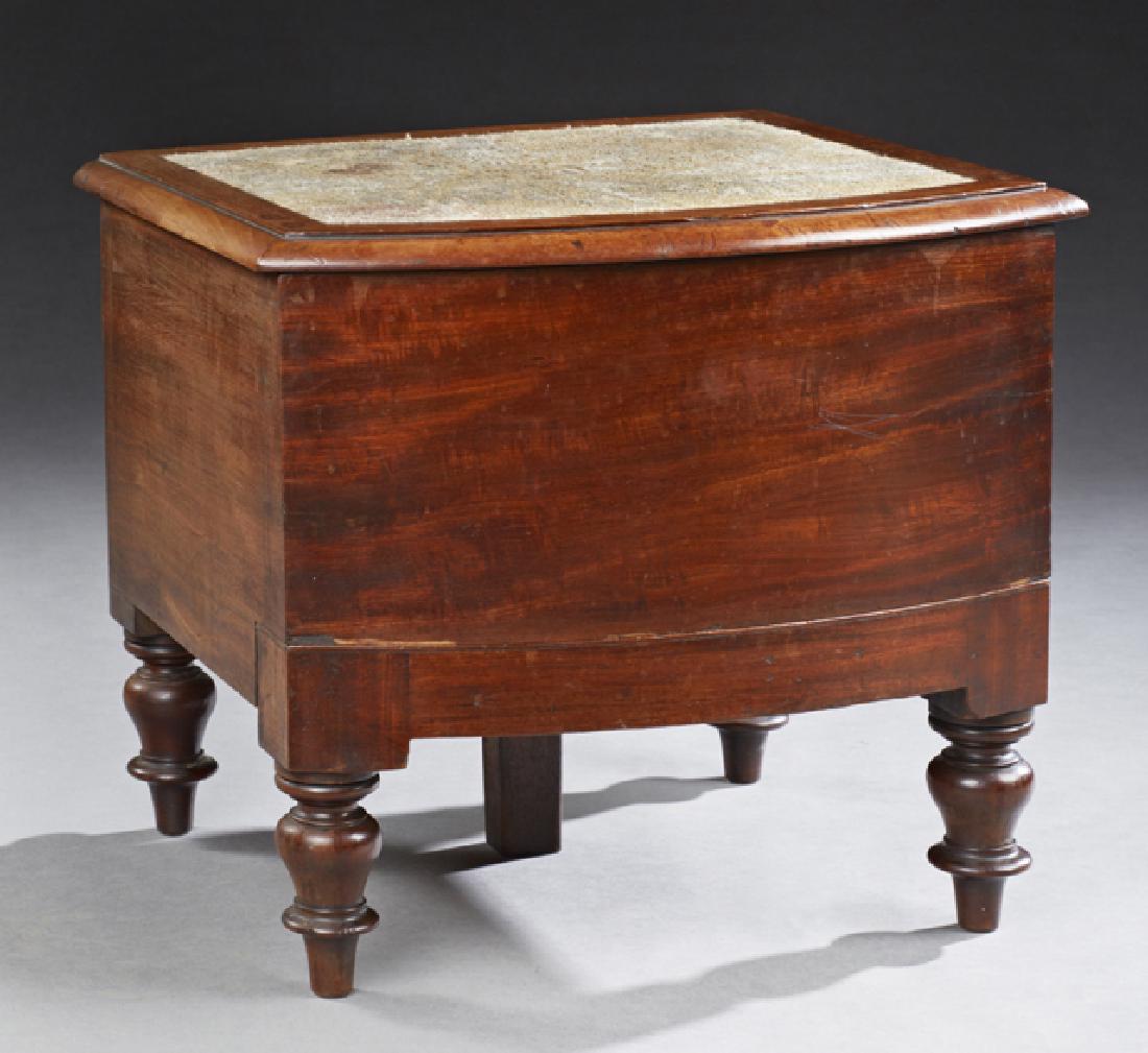English Carved Mahogany Bowfront Step Commode, 19th c., (1 of 2)