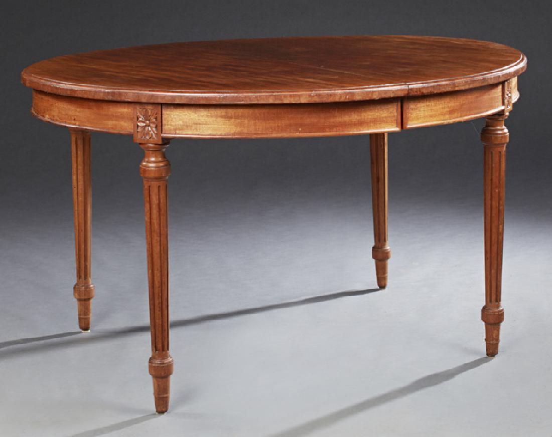 French Louis XVI Style Carved Mahogany Oval Dining (1 of 1)