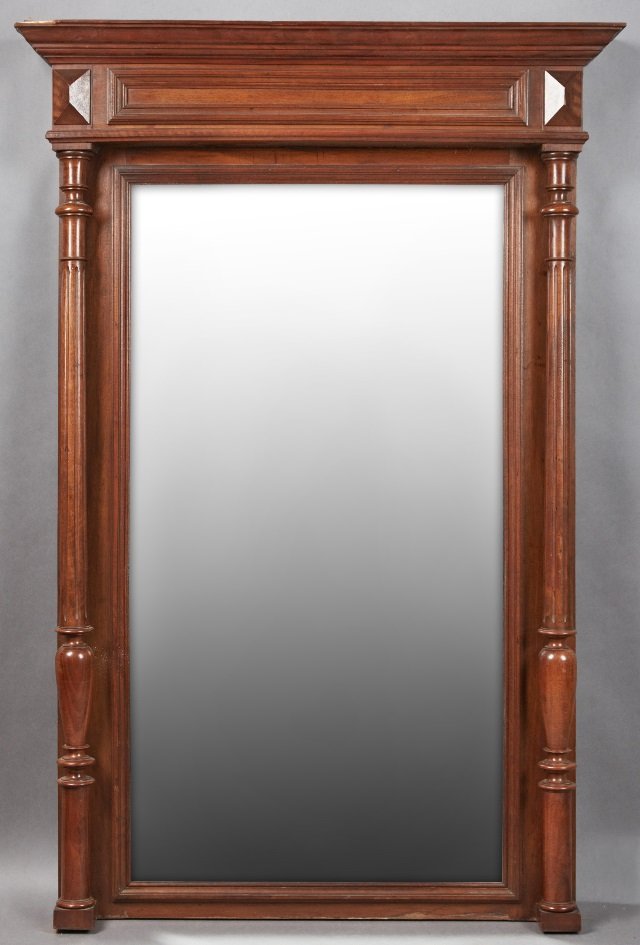French Henri II Carved Walnut Overmantel Mirror, late 1 (1 of 1)