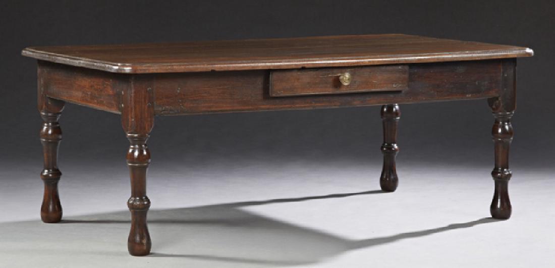 French Carved Walnut Farmhouse Table, 19th c., the (1 of 1)