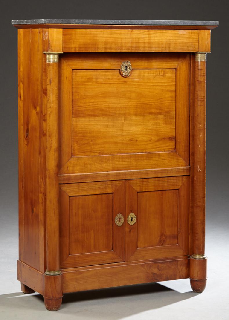 French Empire Style Carved Cherry Ormolu Mounted Marble (1 of 2)