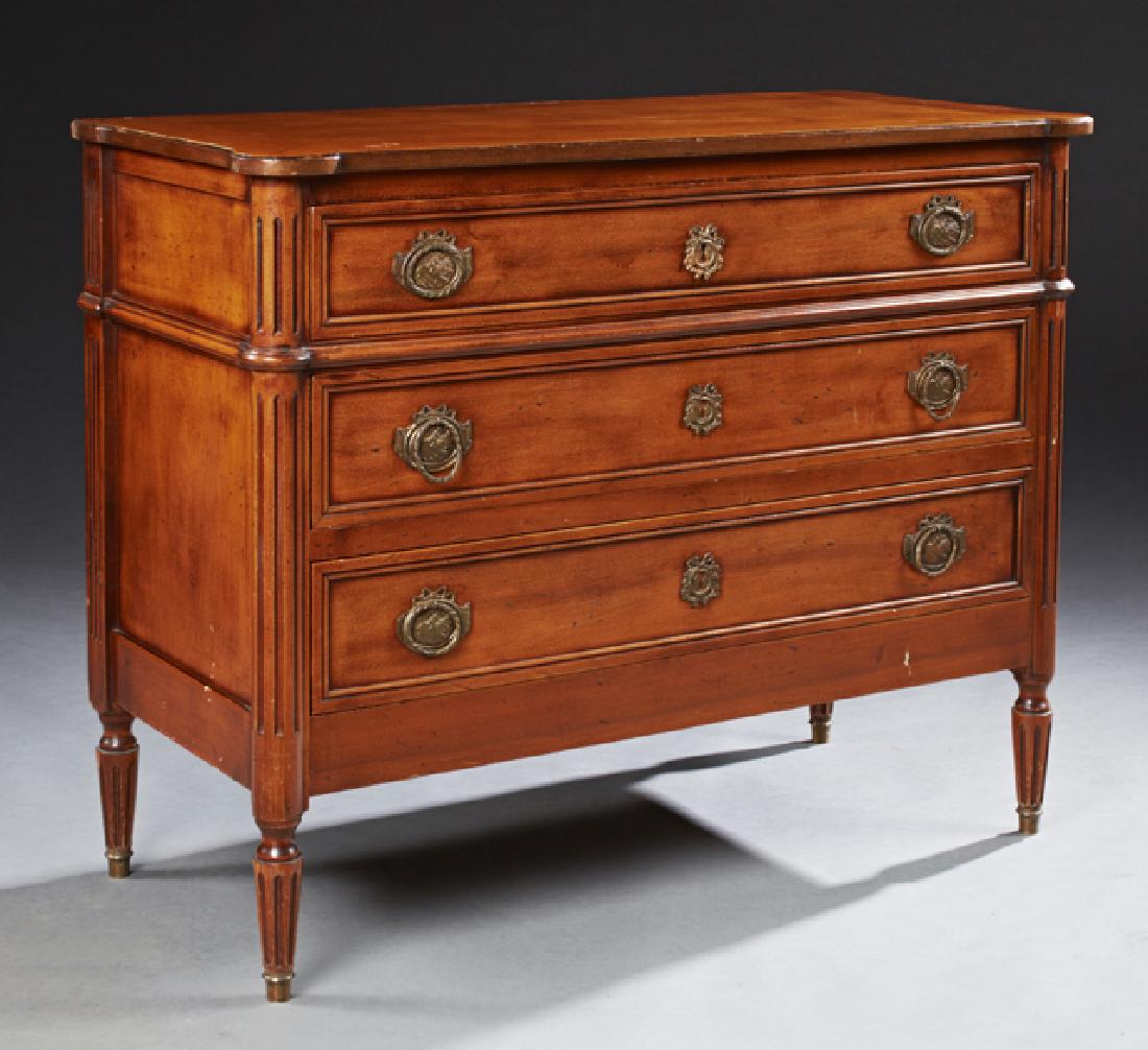 French Louis XVI Style Carved Cherry Commode, 20th c., (1 of 1)