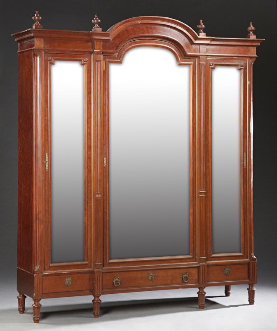 French Louis XVI Style Carved Mahogany Triple Door (1 of 1)