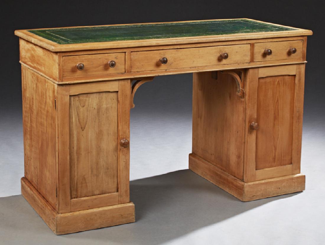 French Carved Pine Desk, 20th c., the rectangular top (1 of 1)