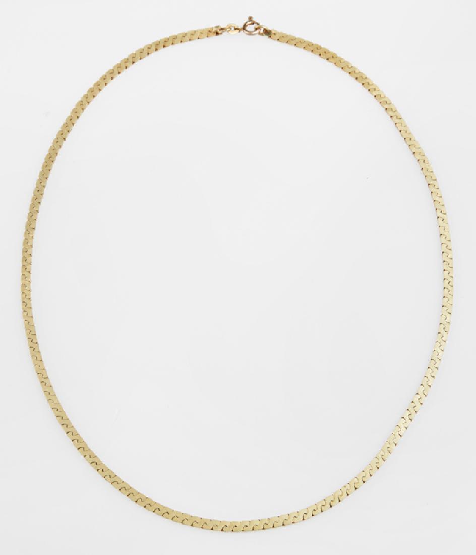 14K Yellow Gold Flat S-Link Mesh Necklace, L.- 20 in., (1 of 2)