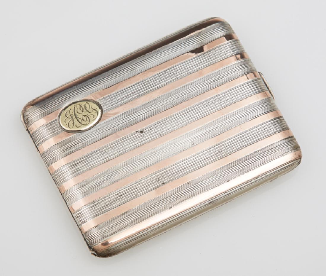 Elgin Sterling and 14K Rose Gold Cigarette Case, c. (1 of 1)