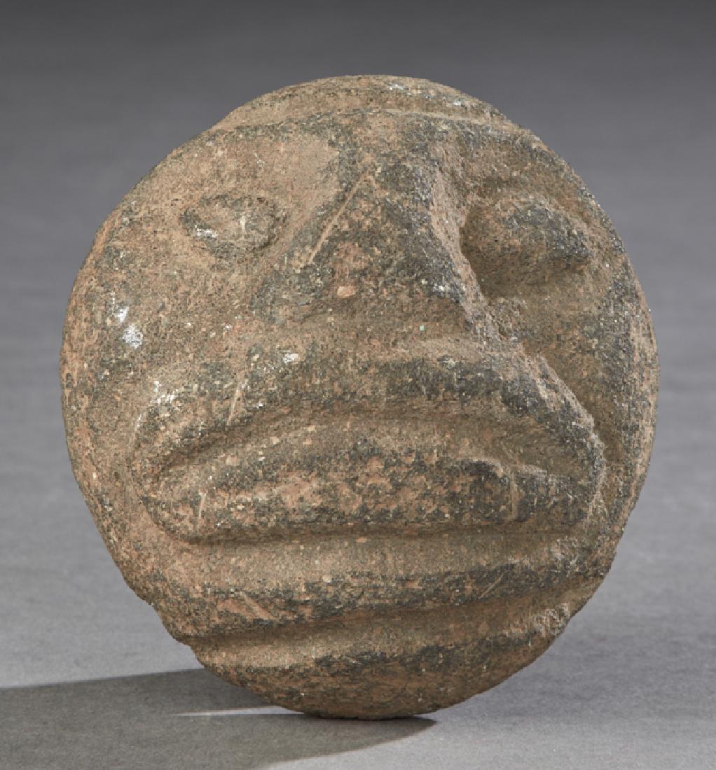 Pre-Columbian Carved Stone Mask, with traces of (1 of 1)