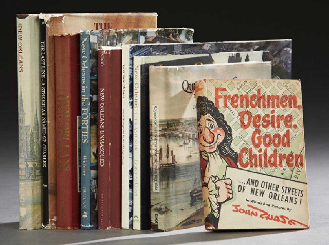 Group of Nine New Orleans Interest Books, consisting of: Group of Nine New Orleans Interest Books, consisting of "Frenchmen, Desire, Good Children," by John Chase, 1949, autographed by the author; "Queen of the South- New Orleans, 1853-1862," 1999, by Samue