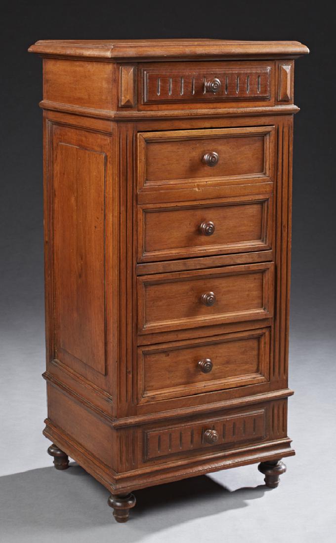 French Henri II Style Carved Walnut Nightstand, late (1 of 1)