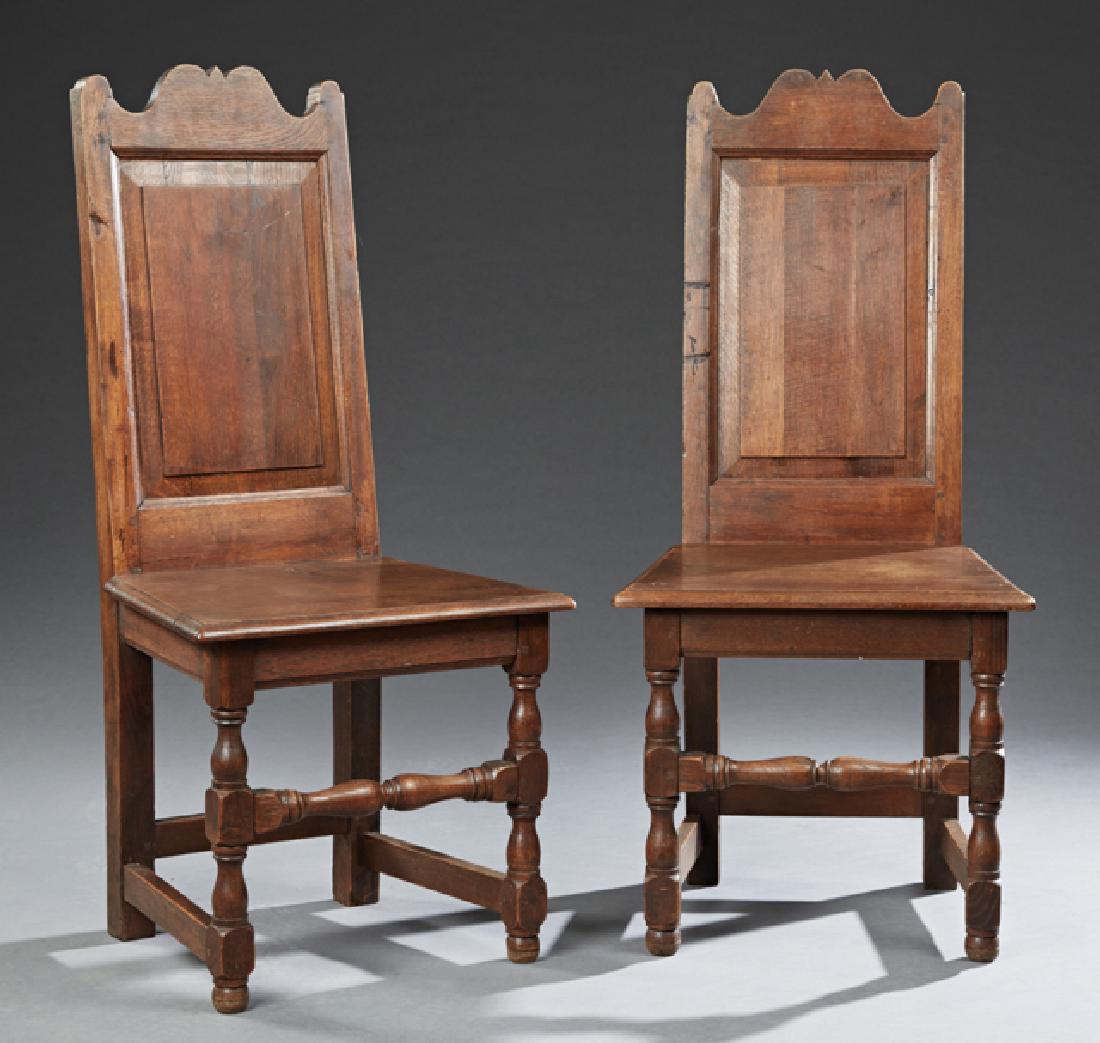 Pair of English William and Mary Style Carved Oak Side (1 of 1)
