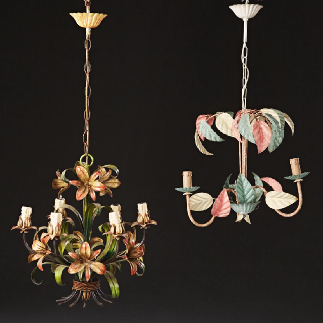 Group of Two French Wrought Iron Chandeliers, one six (1 of 1)