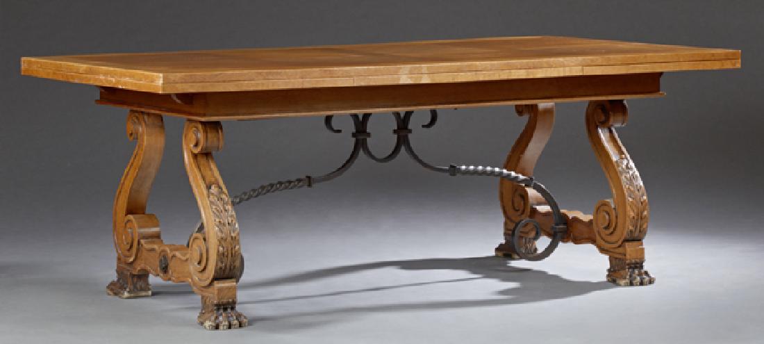 Spanish Renaissance Style Carved Oak Draw Leaf Dining (1 of 2)
