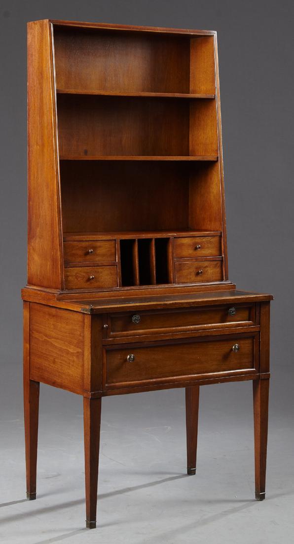 Louis XVI Style Carved Walnut Secretary Bookcase, 20th (1 of 1)